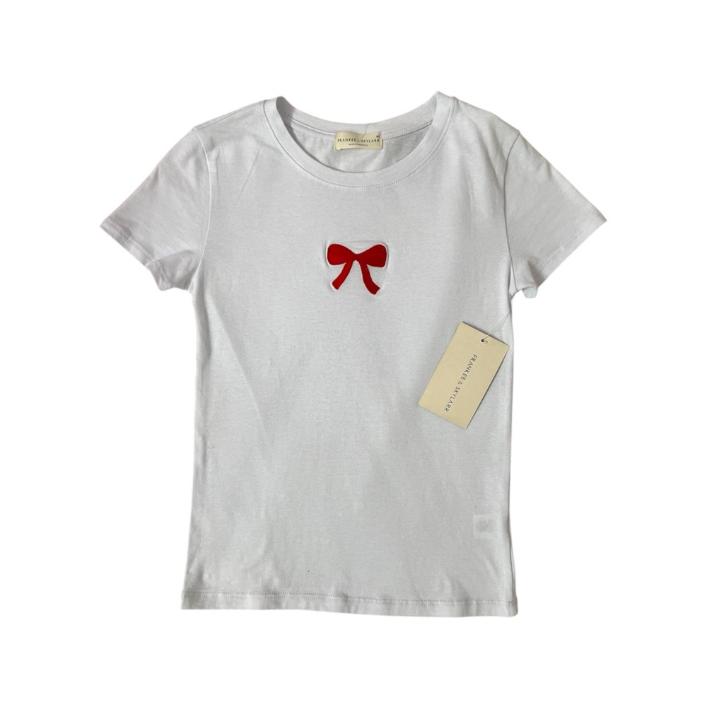 Frankee and Skylarr Red Bow Top